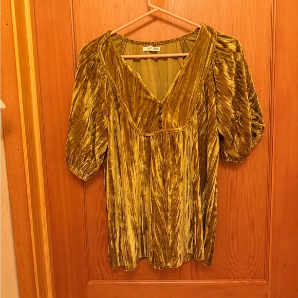 Puff Sleeve Velvet Top - Picture 3 of 9